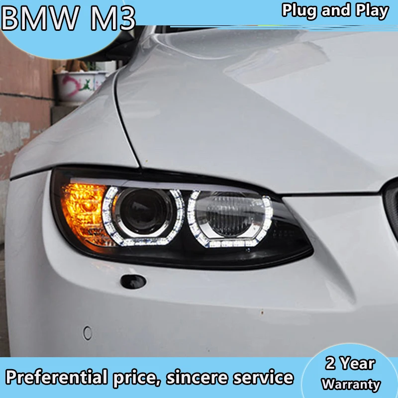 Car Styling Case for BMW M3 328i 335i 330i E93 2006-2012 Headlights E92 Head Light H7 D2H HID Angel Eye Bi Xenon Beam