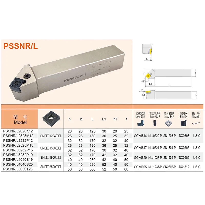 1PCS PSSNR 2020K12 2525M12 PSSNL Lathe Cutter External Turning Tool Holder Lathe Tool Holder PSSNR2525M12 CNC Lathe Tools