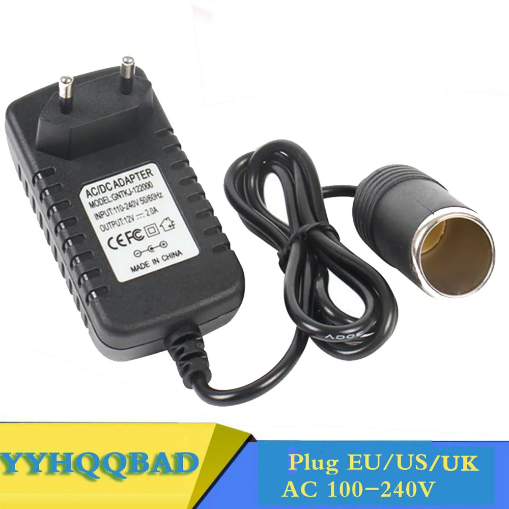 100-240V to 12V 2A adapter Car lighter 2A  DC EU socket US UK universal car lighter