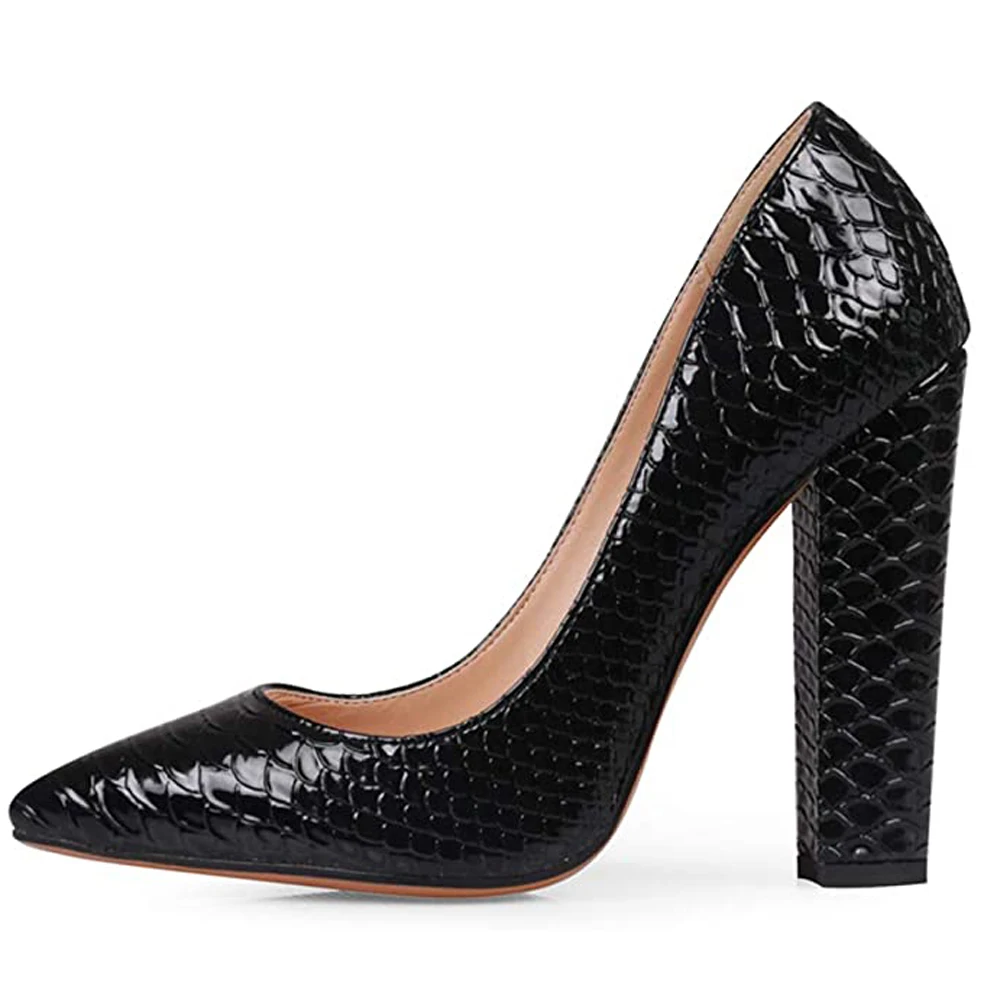 Lovirs Sexy serpente da donna punta a punta tacchi a spillo Slip On décolleté splendide scarpe da sera da donna décolleté con tacco grosso US 5-15