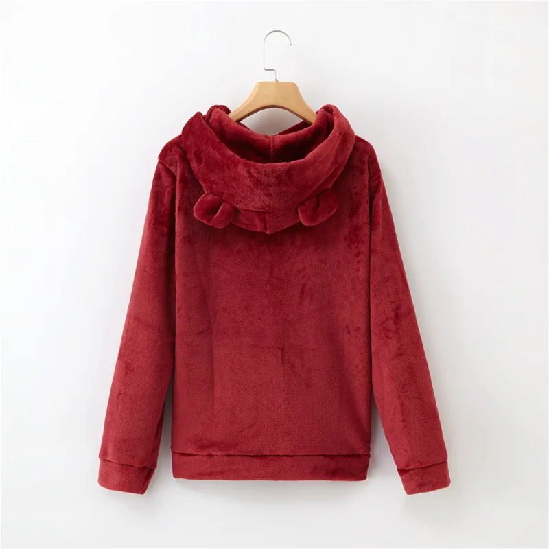 Hoodies Winter Casual  Long Sleeve Solid Color Hooded Sweatshirt Hoodies Tracksuit Sweat Coat Casual Sportswear 10 colors 057