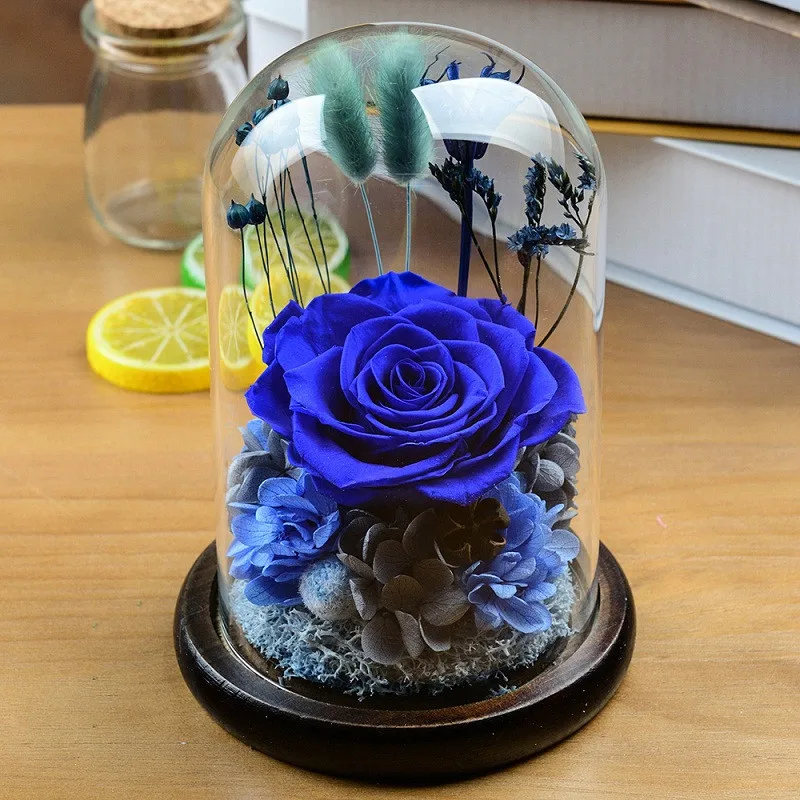 

18*35cm Black Base Glass Dome Vase Home Decoration Creative Transparent Cover DIY Friend Gift Wedding Decoration