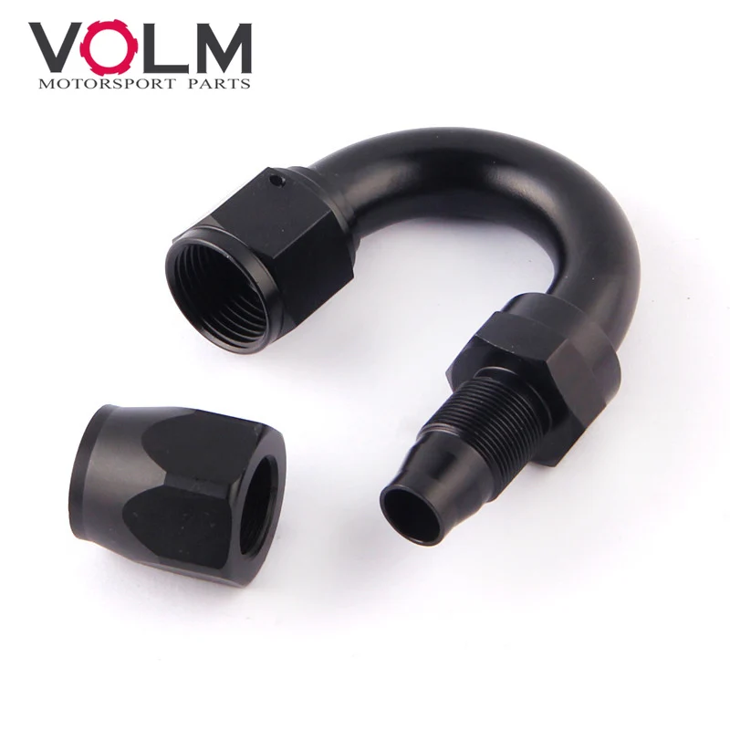 AN6 Straight 45 90 180 Degree Oil Fuel Swivel Hose End Fitting Oil Hose End Adaptor Kit Black JT41