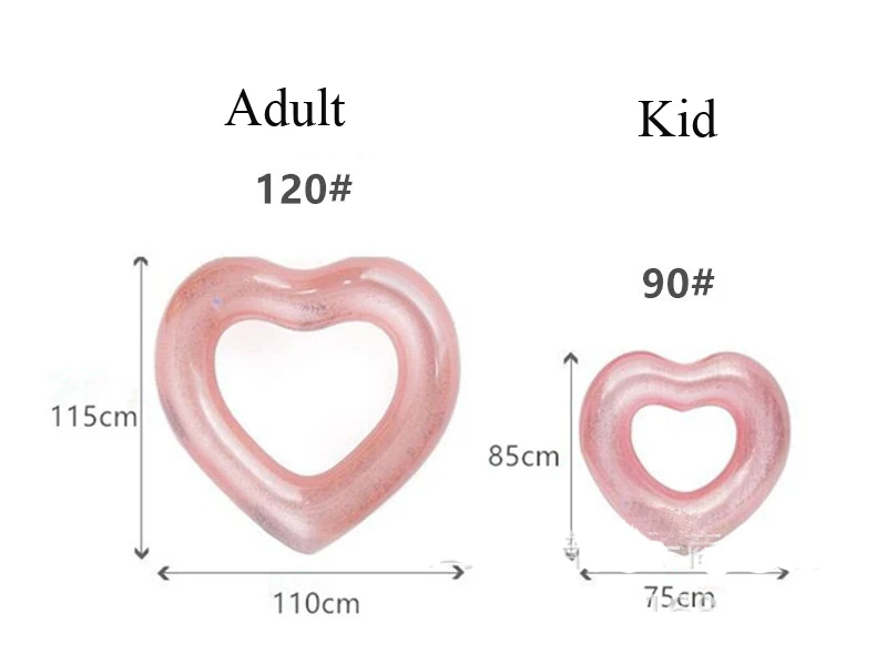 مطرزة على شكل Hearrt طوافة بلاستيكية للسباحة حمام سباحة عملاق تعويم الصيف في الهواء الطلق شاطئ الطرف حمام سباحة نفخ فراش