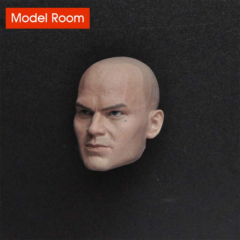 1/6 Killer Timothy Olyphant Head Sculpt PVC Bald Head Carving Model Fit 12'' Male Soldier Action Body Doll