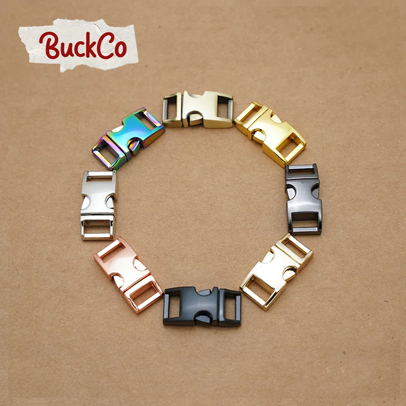 Side release buckle kirsite DIY pet collars accessory durable security retailing 10mm webbing sewing 8 kinds