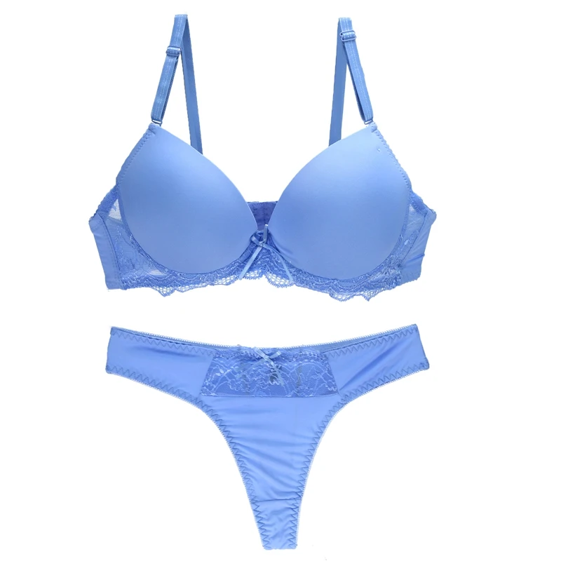 Nouvelle Seamless BCDE Cup Women Underwear Intimates Lace Thongs Lingerie Set Sexy Blue Pink Purple White Bra Panty