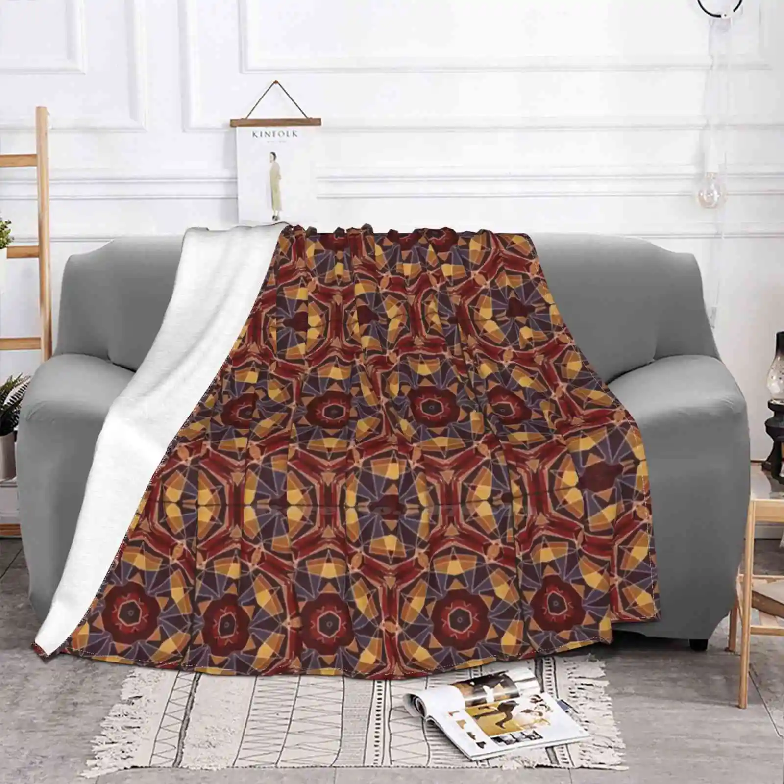 Untitled Super Warm Soft Blankets Throw On Sofa/Bed/Travel Abstract Kaleidoscope Fractals