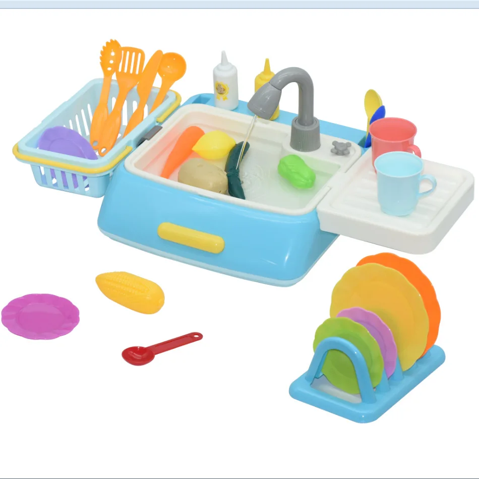 Electric loop water dishwasher children play toys simulation kitchen small home appliance parent-child interaction