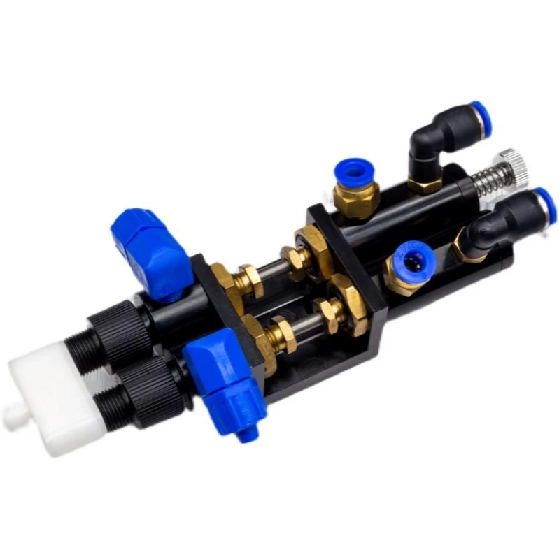 High Precision Ab Double Liquid Dispensing Valve 1:1 Double Liquid Low Viscosity Dispensing Valve Round Interface Card