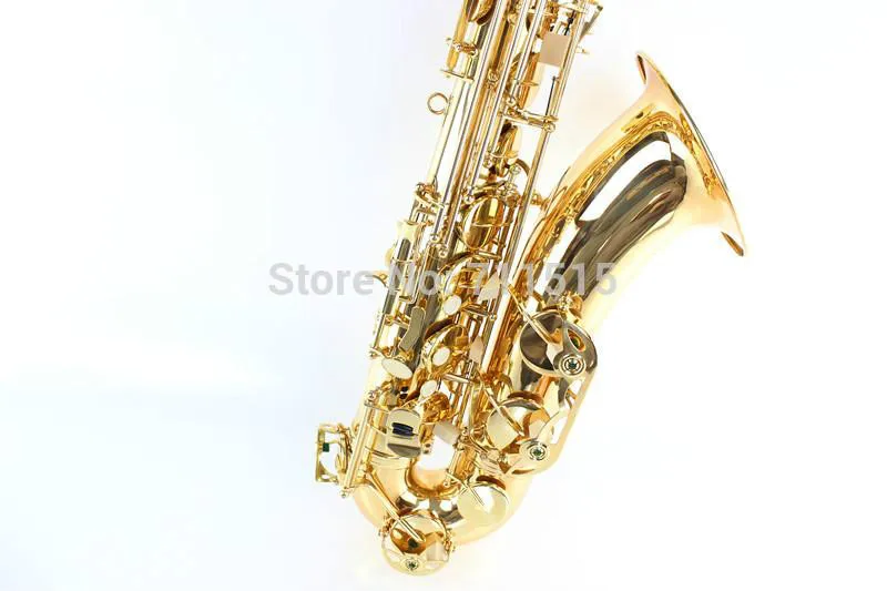 New Bb Tenor Brass Gold Lacquer Saxophone B Flat Playing Musical Instrument Sax with Case Mouthpiece Free Shipping