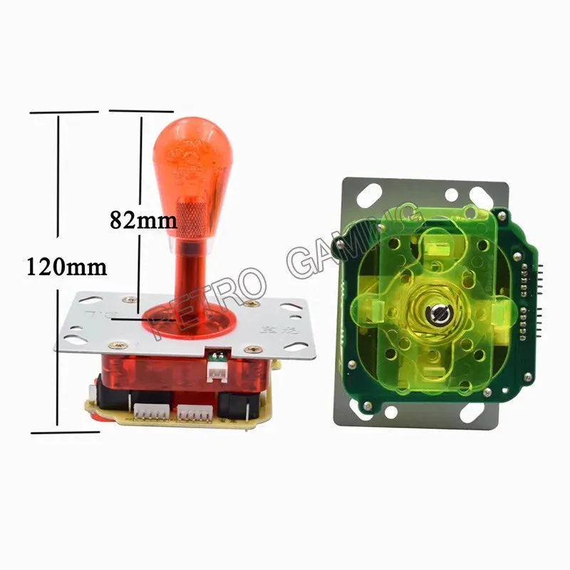 Arcade bat top joystick copy Seimitsu illuminated LED 2/4/8 way 5 pin rocker with oval crystal ball for DIY arcade game machine