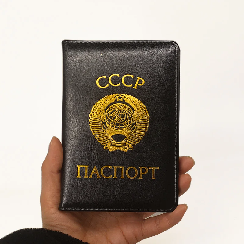 CCCP Ussr Passport Holder Russian Federation Case for Passports High Quality Pu Leather Travel Wallet Card Holder