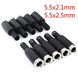 10pcs Female DC Power Jack Plugs Socket Adapter Connector 2.1x5.5mm 2.5x5.5mm Dc Connectors