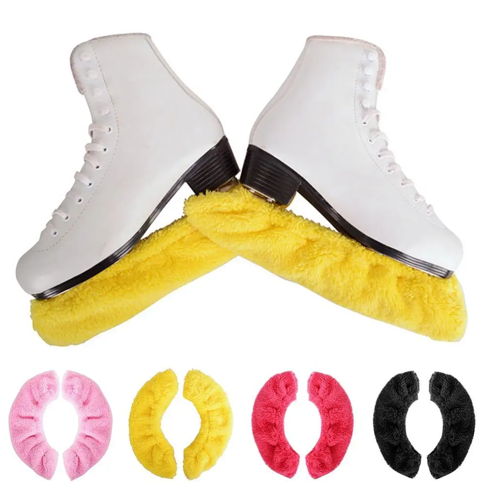 1Pair Unisex Figure Skating Shoes Cover Elastic Velvet Anti-rust Dustproof Spats Protective Jacket Blade Guard for Ice Skating