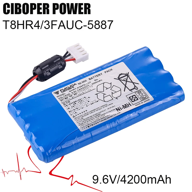 

CP Medical Battery Pack T8HR4/3FAUC-5887 9.6V/3800mAh For Fukuda FX-7540 FCP-7541 FX-7542 ECG EKG Vital Signs Monitor Battery