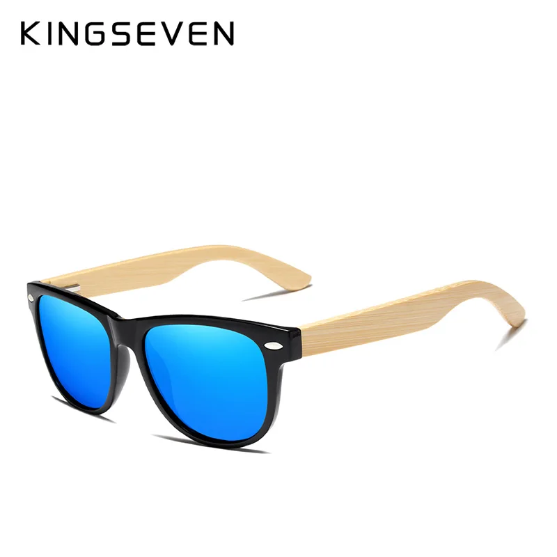 KINGSEVEN جديد الأزياء الخيزران الرجال النظارات الشمسية الرجعية خمر النساء الخشب الشمس نظارات UV400 نظارات Gafas دي سول اليدوية