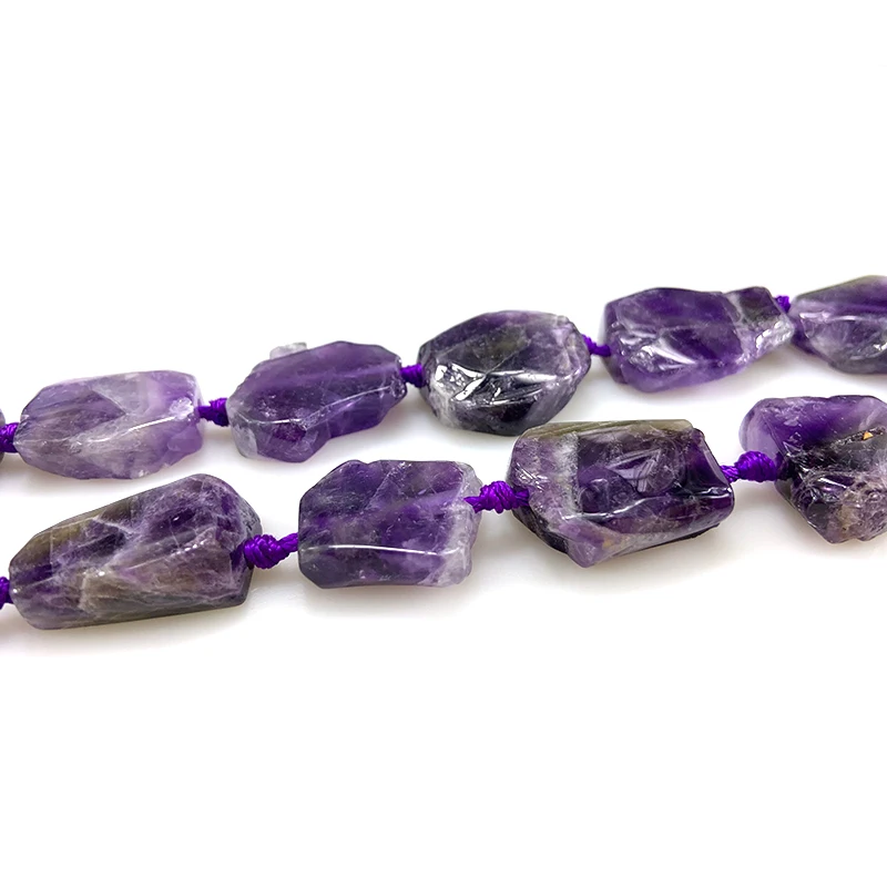 23x27mm Natural Freeform Amethysts Beads For Jewelry Making Beads Bracelets For Women Gift 15'' Needlework DIY Beads Trinket