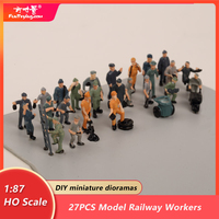 27pcs/set 1:87 Ho Scale Model Railway Workers Landscape Model Train Railway Layout figure model Diy Miniature Dioramas Display