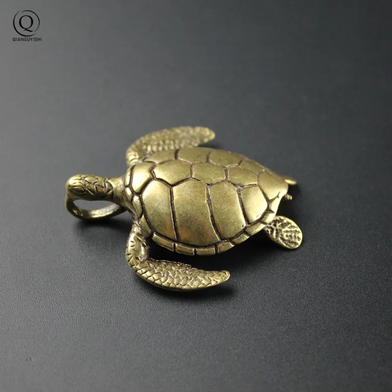 Retro Copper Turtle Keychain Pendants Ornaments Antique Bronze Tortoise Key Chain Ring Pendant Jewelry Vintage Pet Car Keychains