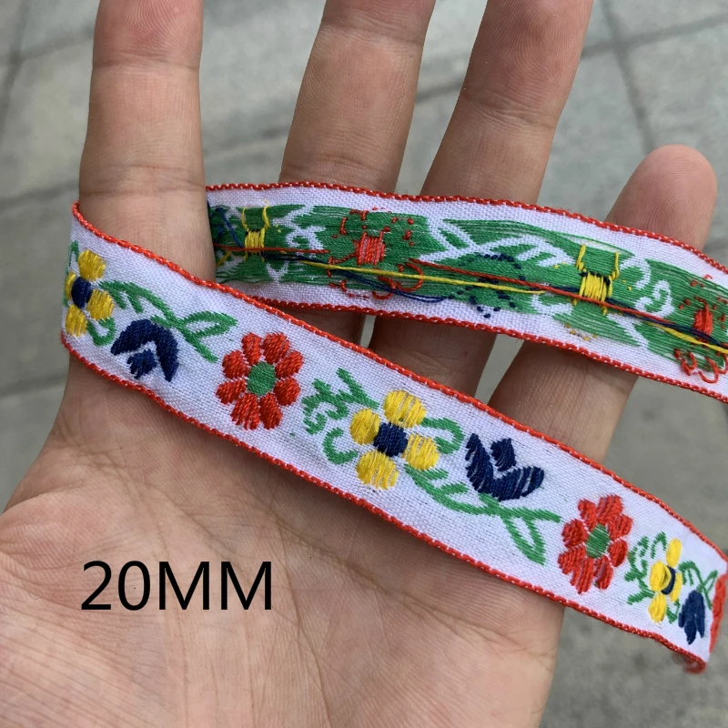 3 YARD DA 3/4 POLLICI 11-20MM Khaki Fiori Del Cuore Jacquard Fatti A Mano Nastro di Pizzo Coreano Fatto A mano Tornante accessori MJZDMH20081301