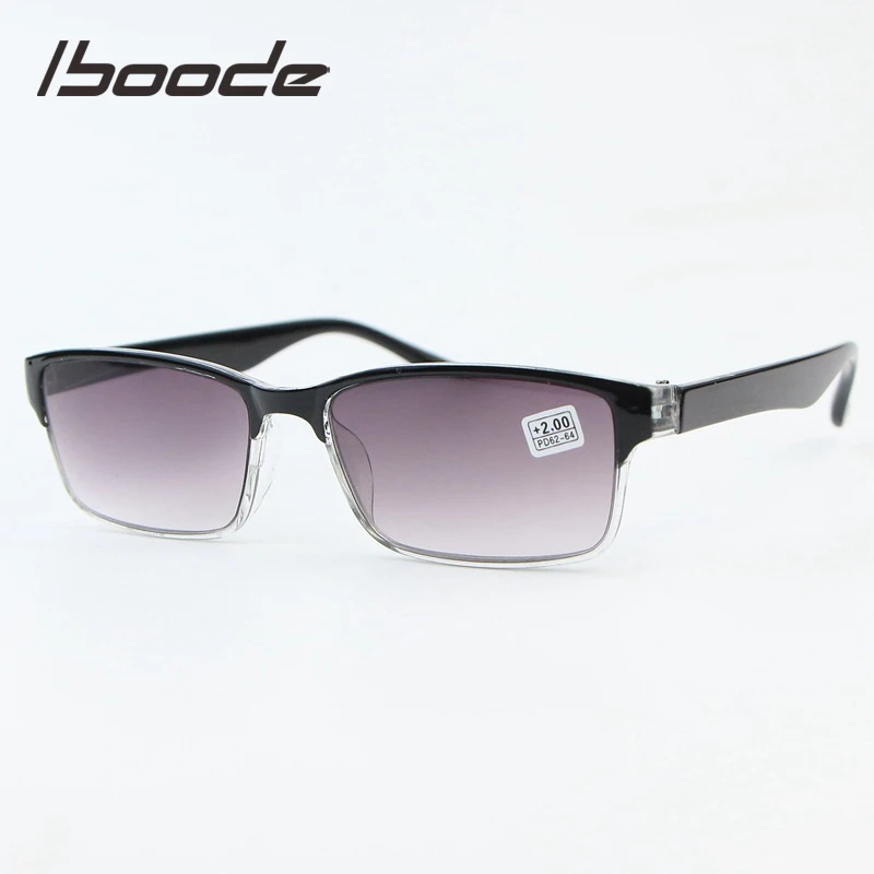 

iboode +7.5 1.25 1.5 2 2.5 3 4.5 +5.0 Progressive Gray Reading Glasses Female Prebyopic Hyperopia Frame Male Black Retro Goggle