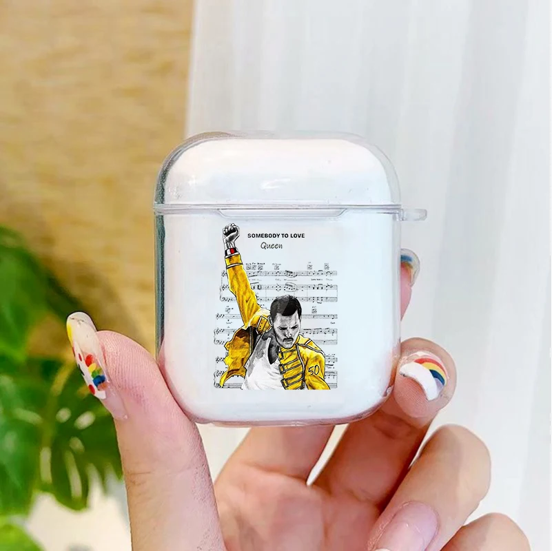 Fashion Freddie Mercury Queen band Soft silicone TPU Case For AirPods Pro 1 2 3 Clear Wireless Bluetooth Earphone Box Cover