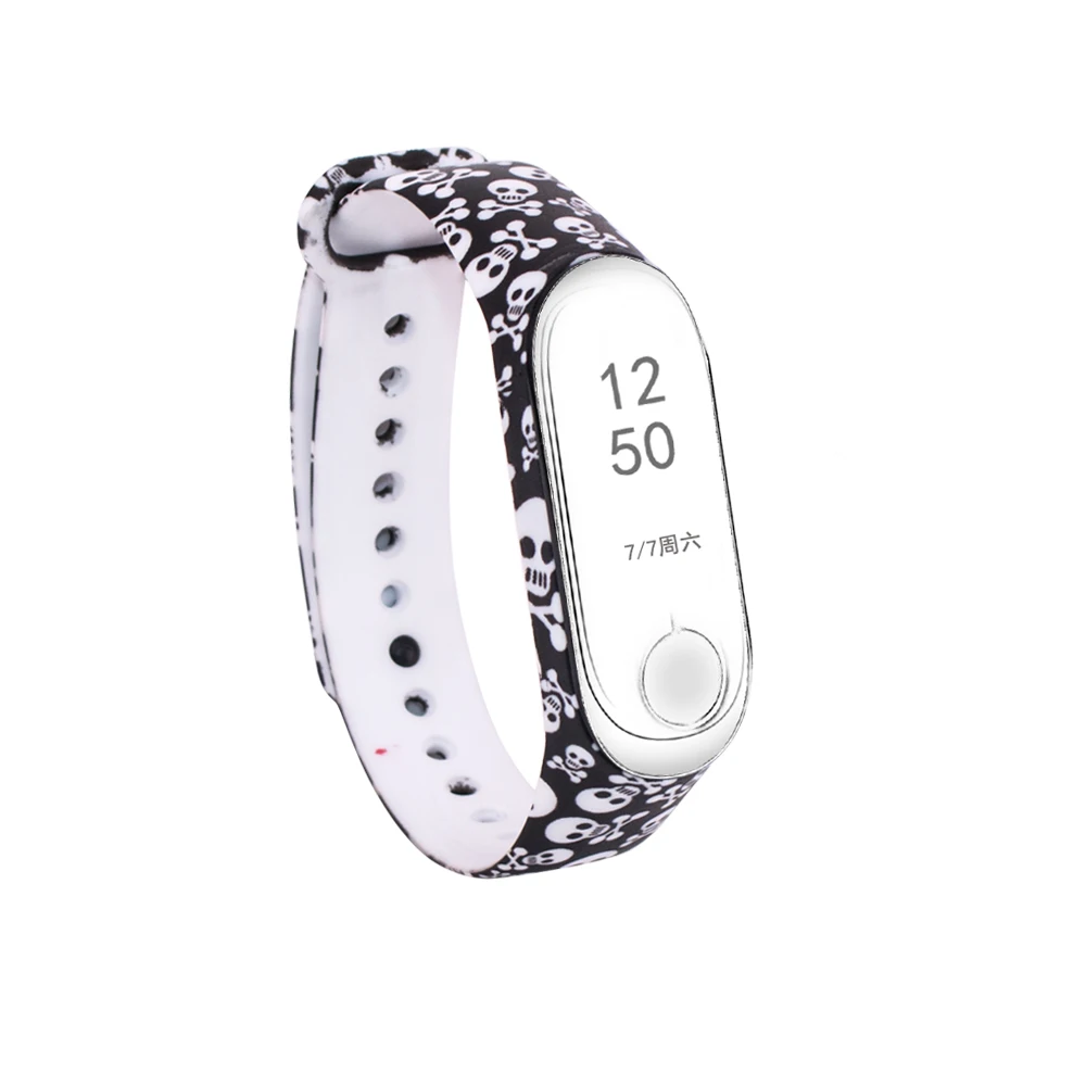 for Mi Band 7 6 5 4 Strap Replacement Bracelet for Xiaomi Miband 3 4 5 6 Universal Silicone Wrist Strap Colorful Flowers For Mi4