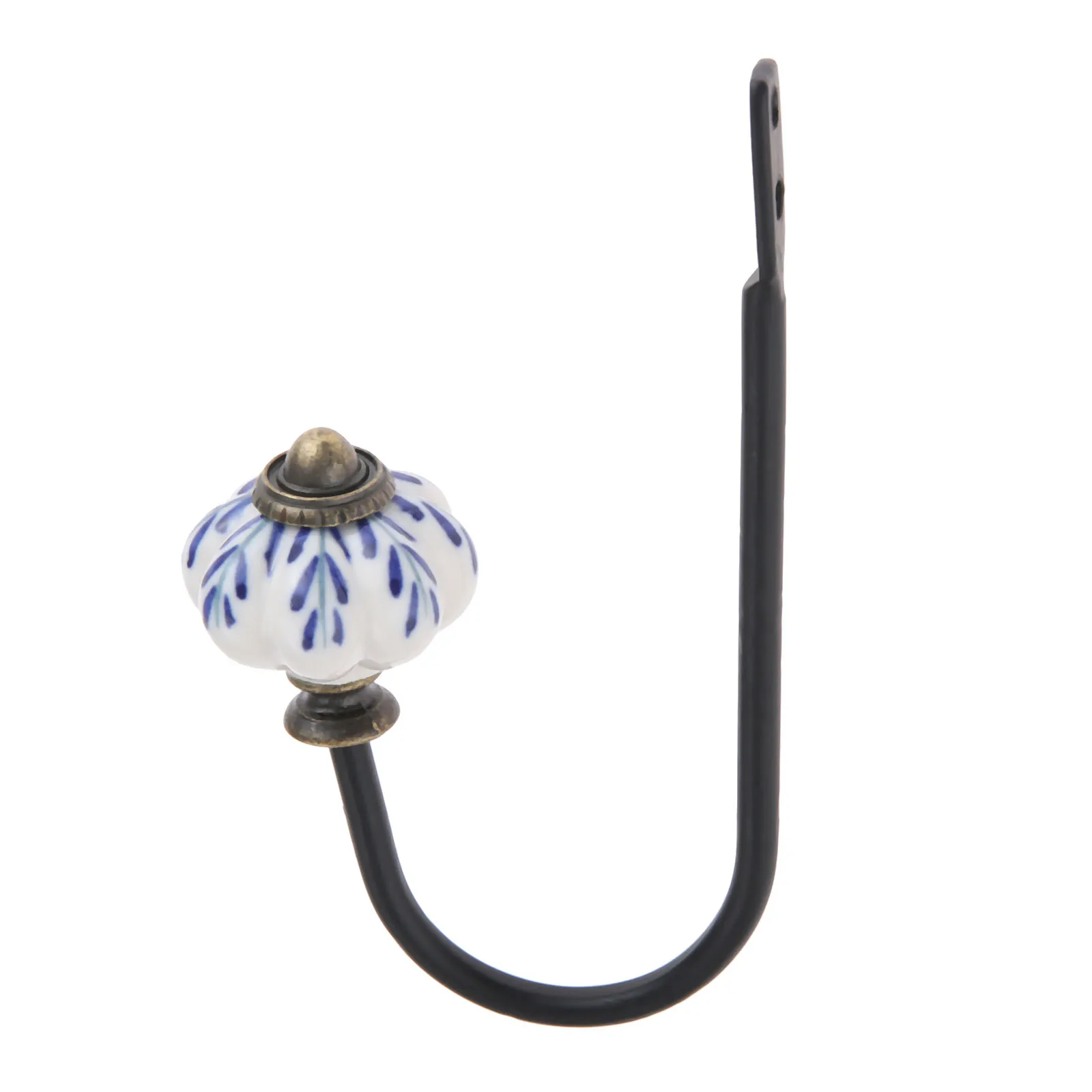 Porcelain Hook Wall/Door Mounted Hanger w/screw White&Blue Ceramics Decor Coat/Key/Bag/Towel/Hat Holder Bathroom Kitchen 122mm