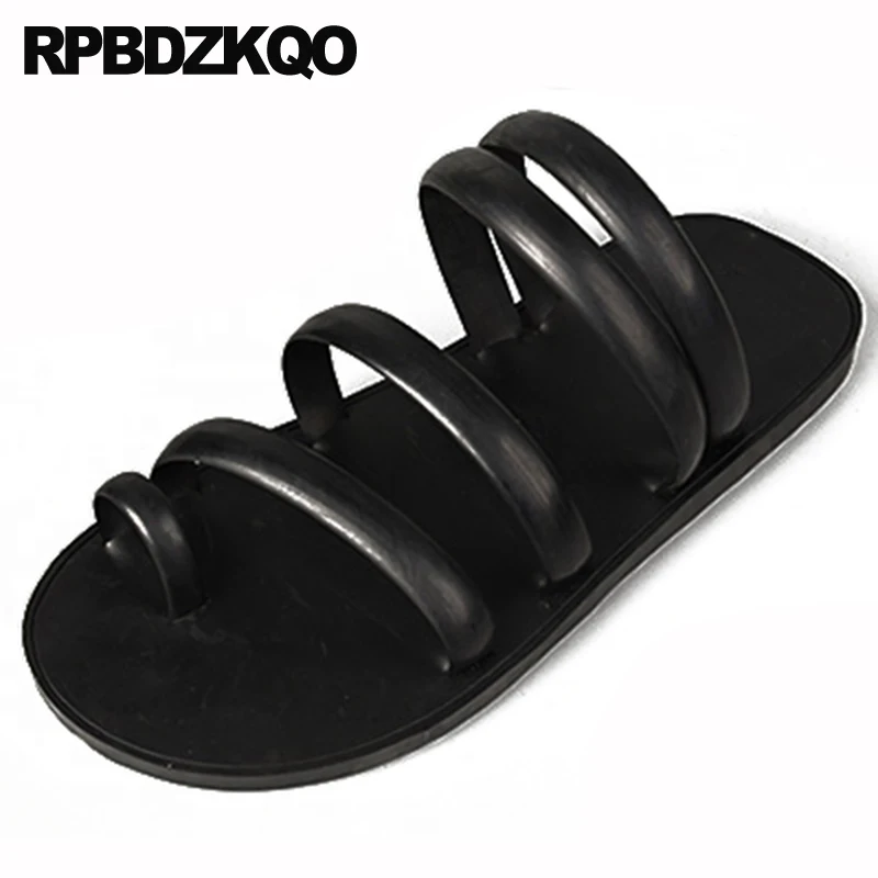 Men Gladiator Sandals Summer Large Size Famous Brand Water Plus Toe Loop Shoes 46 Roman Strap Black Waterproof 2021 Flat Rubber