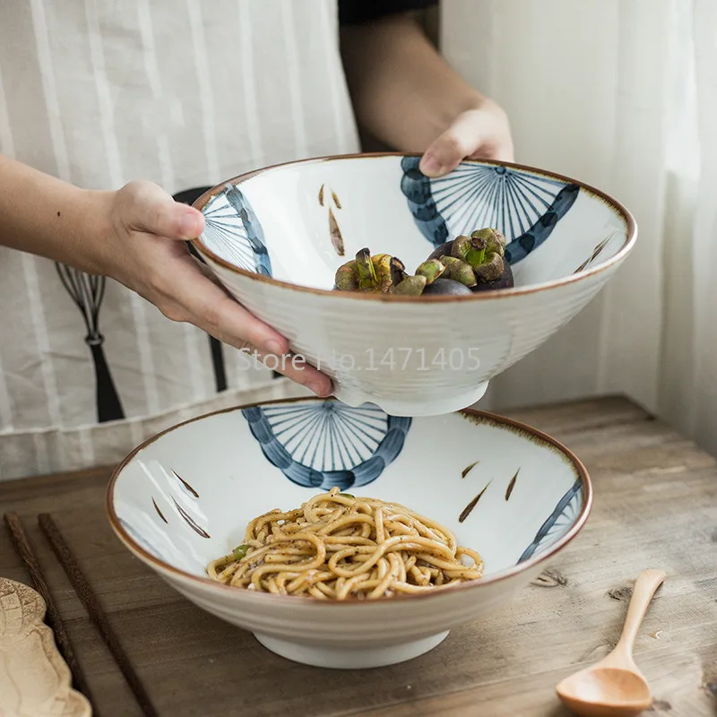 Hand-painted Noodle Bowl Household Single Large Bowl Tableware Creative Ceramic Eating Noodle Soup Bowl Personality Net Red