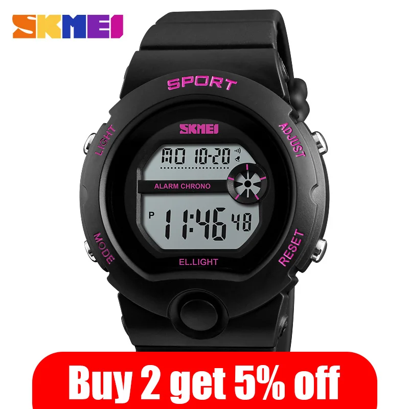 Skmei Women Sport Watches Luxury Brand Female LED Electronic Digital Watch Waterproof Ladies Wristwatch Relogio Feminino 1334