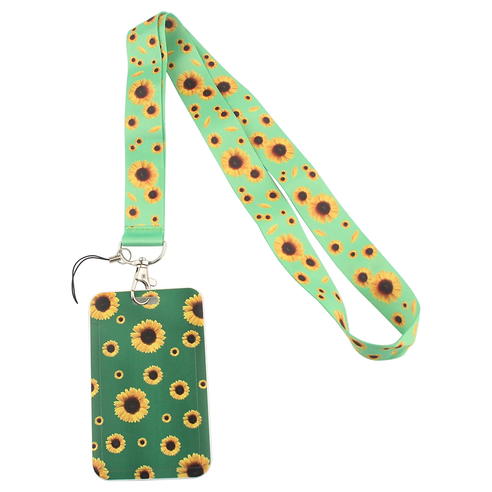 DZ1351 Hidden Disabilities Sunflower Lanyard Id Badge Holder Keychain ID Card Pass Gym Mobile Badge Holder Key Holder Key Rings