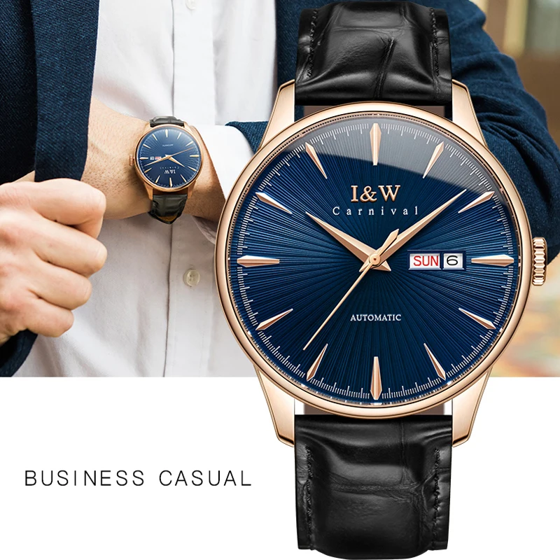 Carnival Brand IW Series MIYOTA Movement High-End Mechanical Watch for Men Sport Leather Luxury Sapphire Automatic Watches Mens - view 6