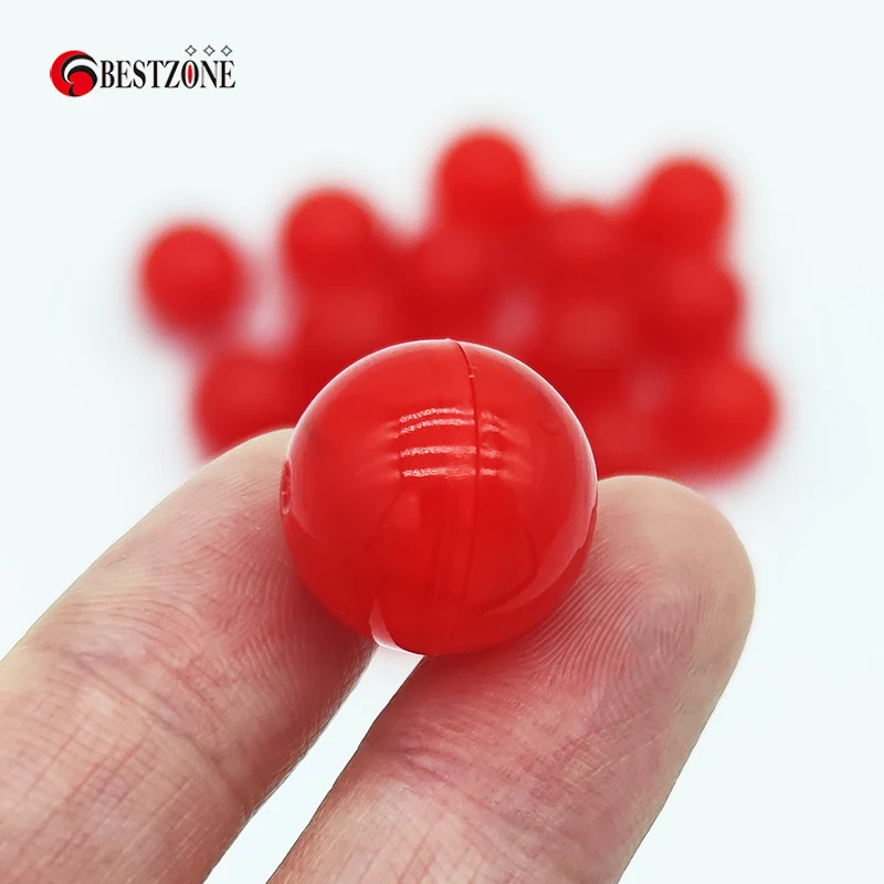 Very Small 50/100Pcs 0.59Inch Mini 15MM Red Plastic Capsules Toys Surprise Ball Empty Eggshell Kids Child Gift Vending Decorate