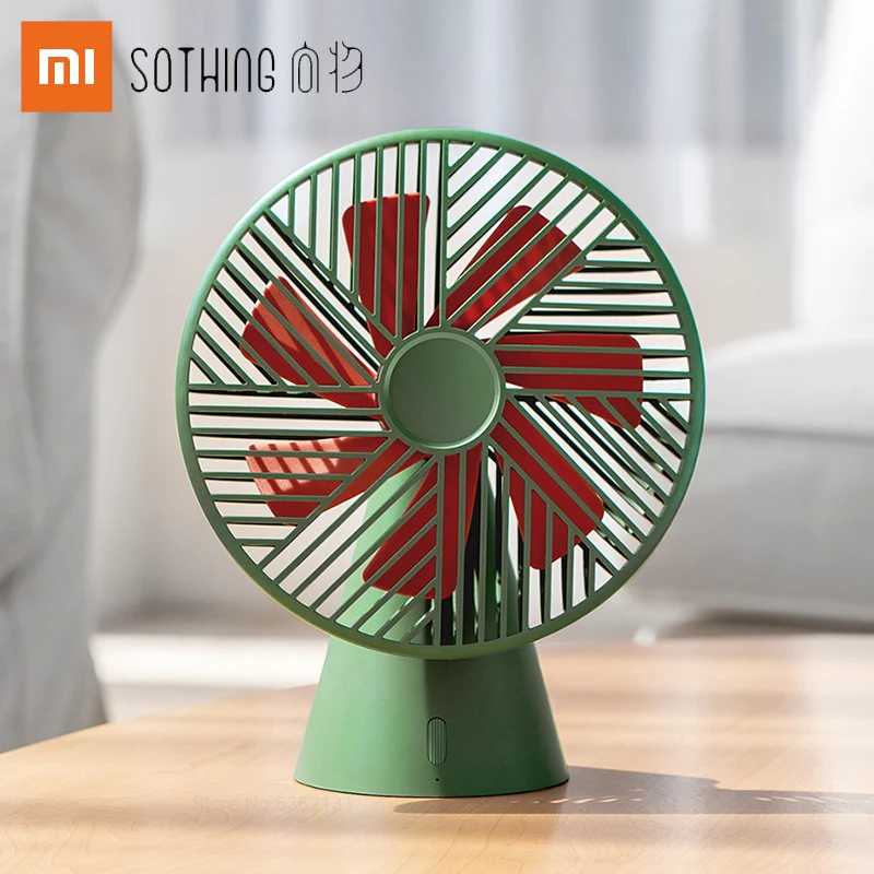 Youpin Sothing Desktop Fan Rainforest Version Mini Fan USB Rechargeable for Home Handheld Removable Super Wind Silent Fan Cooler