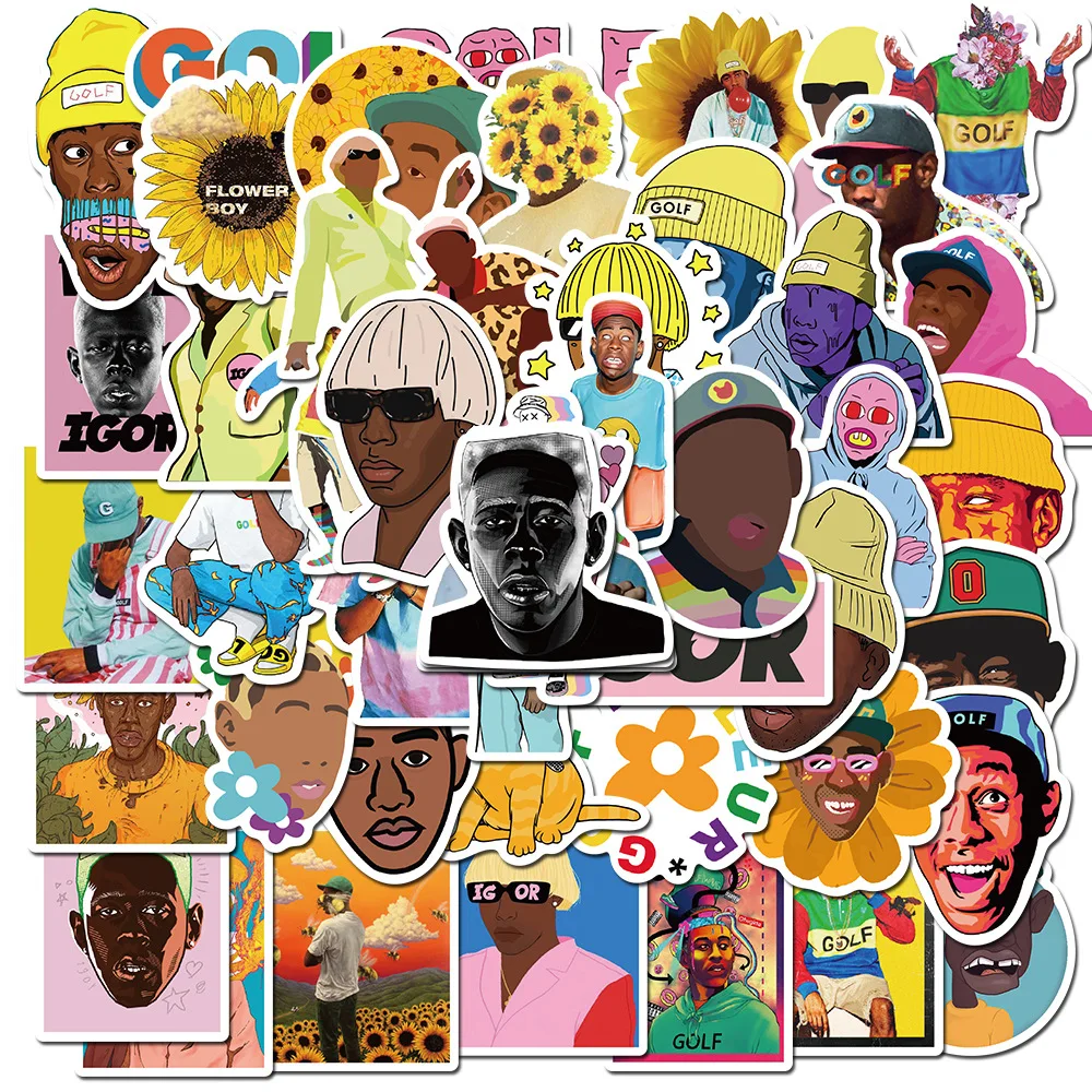 10/50pcs Rapper Tyler The Creator Waterproof Stationery Sticker PVC Skateboard Suitcase Luggage Laptop Stickers Kid Toy Sticker