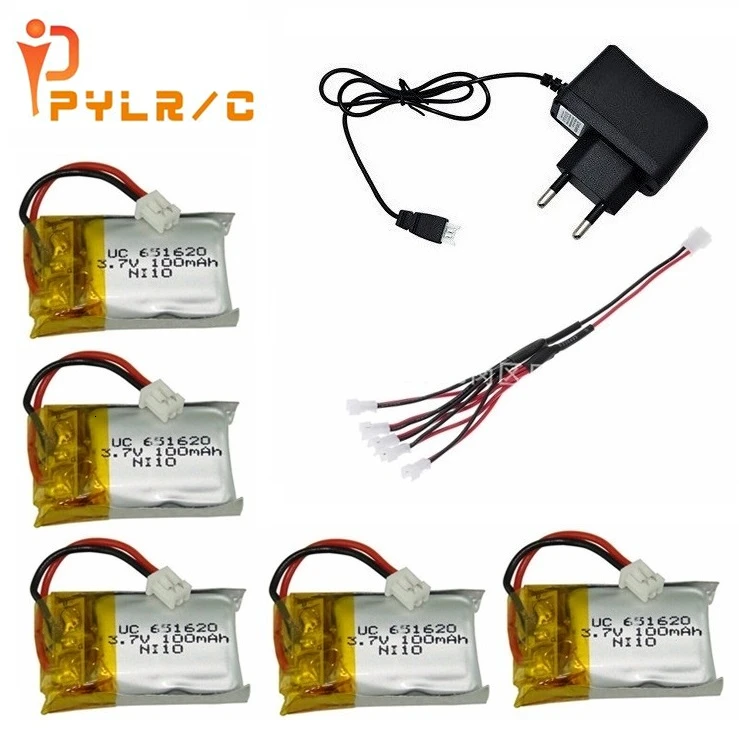 3.7v 100mah Lipo Battery Charger sets For Cheerson Cx-10 Cx-10a FQ777-124 Hubsan Q4 Wltoys V272 Mini Rc Quadcopter Drone Battery