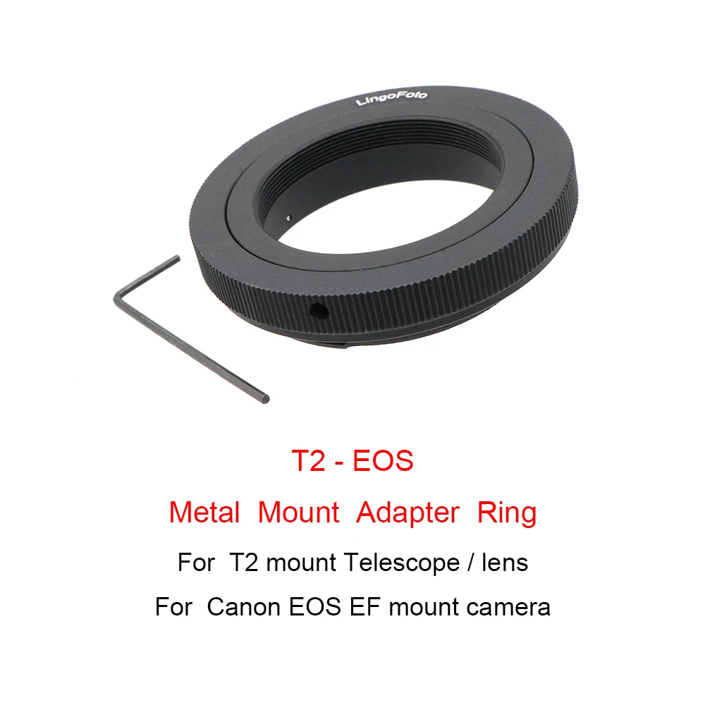 T2 - EOS Mount Adapter Ring for T2 screw mount (42x0.75mm) Telescope / lens to Canon EOS EF mount camera photography accessory