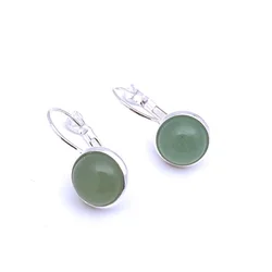 10MM 12mm Green Aventurine  Stone Earrings Environmental Protection  Crystal Charms Earrings for Women Fashion Jewelry