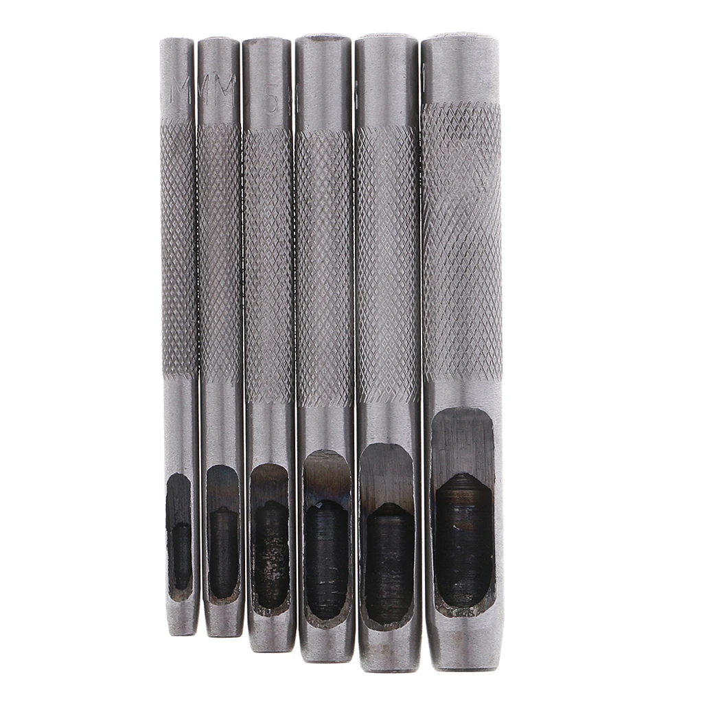 6Pcs Hollow Punch Set Hole Cutting Leather Plastic Paper Gaskets Tools 3/4/5/6/7/8/mm