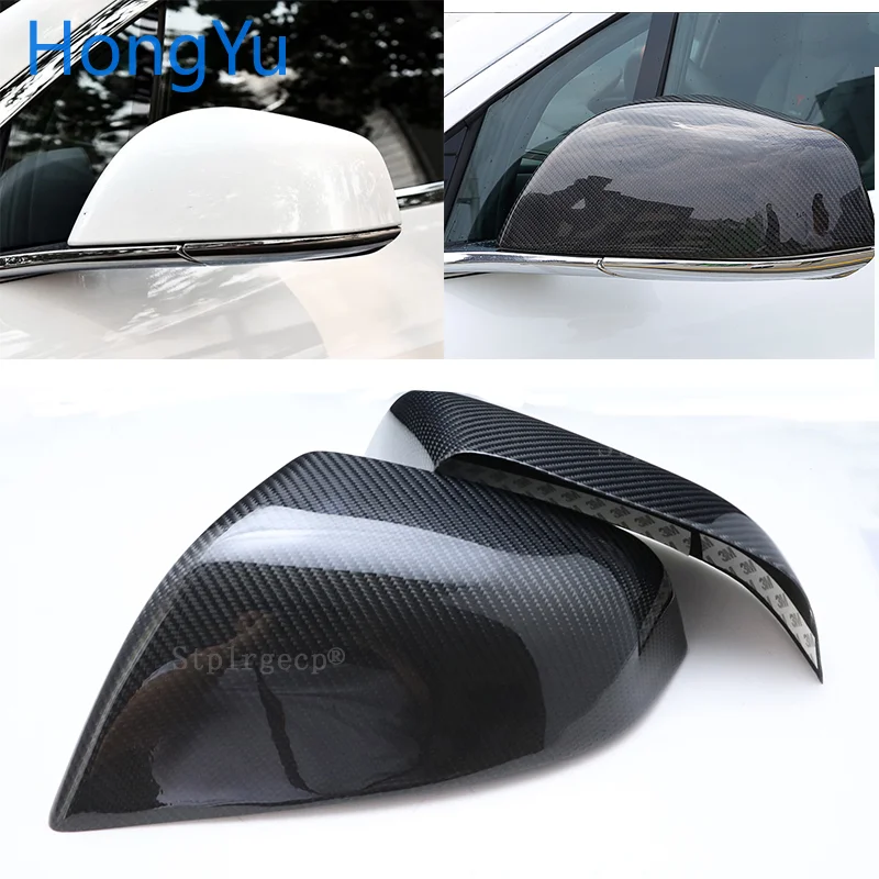 

For Tesla model S 60 85 P85 70D 85D P85D 90D P90D 60D 75D P100D 100D 2014-2018 Look Carbon Fiber Rear View Mirror Cover