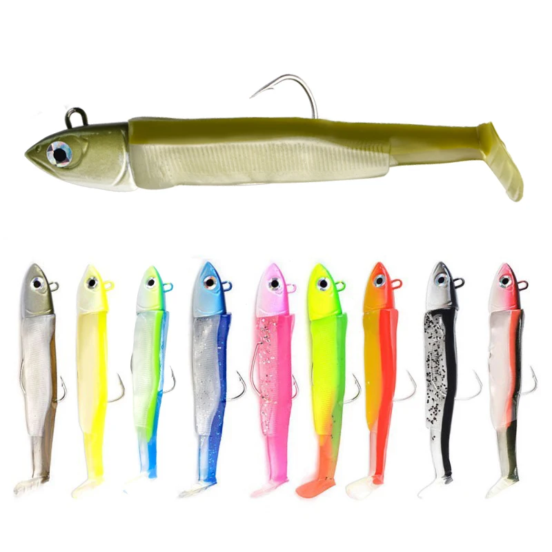 Black Minnow Fishing Lure 5g/70mm,12g/90mm,25g/90mm Jig Head Silicone Baits Soft Lures Crank Hook Jigging Bass Pike Zander