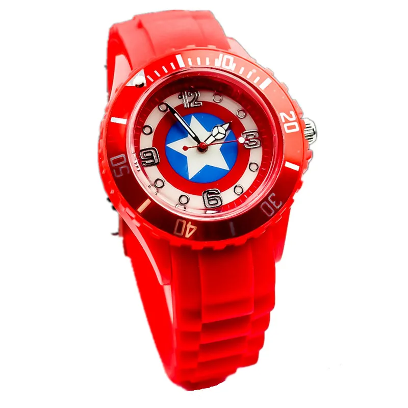 Disney Captain America Men Women Quartz Watch Star wars Deadpool Student Silicone Watch Toy Anime Figure Christmas Gift