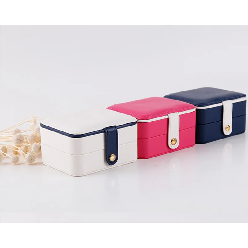 

jewelry box double layers ring box 2 layers with pu materials for storage for show potable