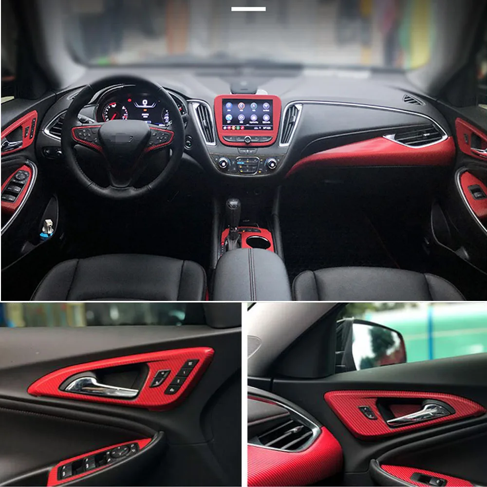 

Car-Styling 5D Carbon Fiber Car Interior Center Console Color Change Molding Sticker Decals For Chevrolet Malibu XL 2016-2019
