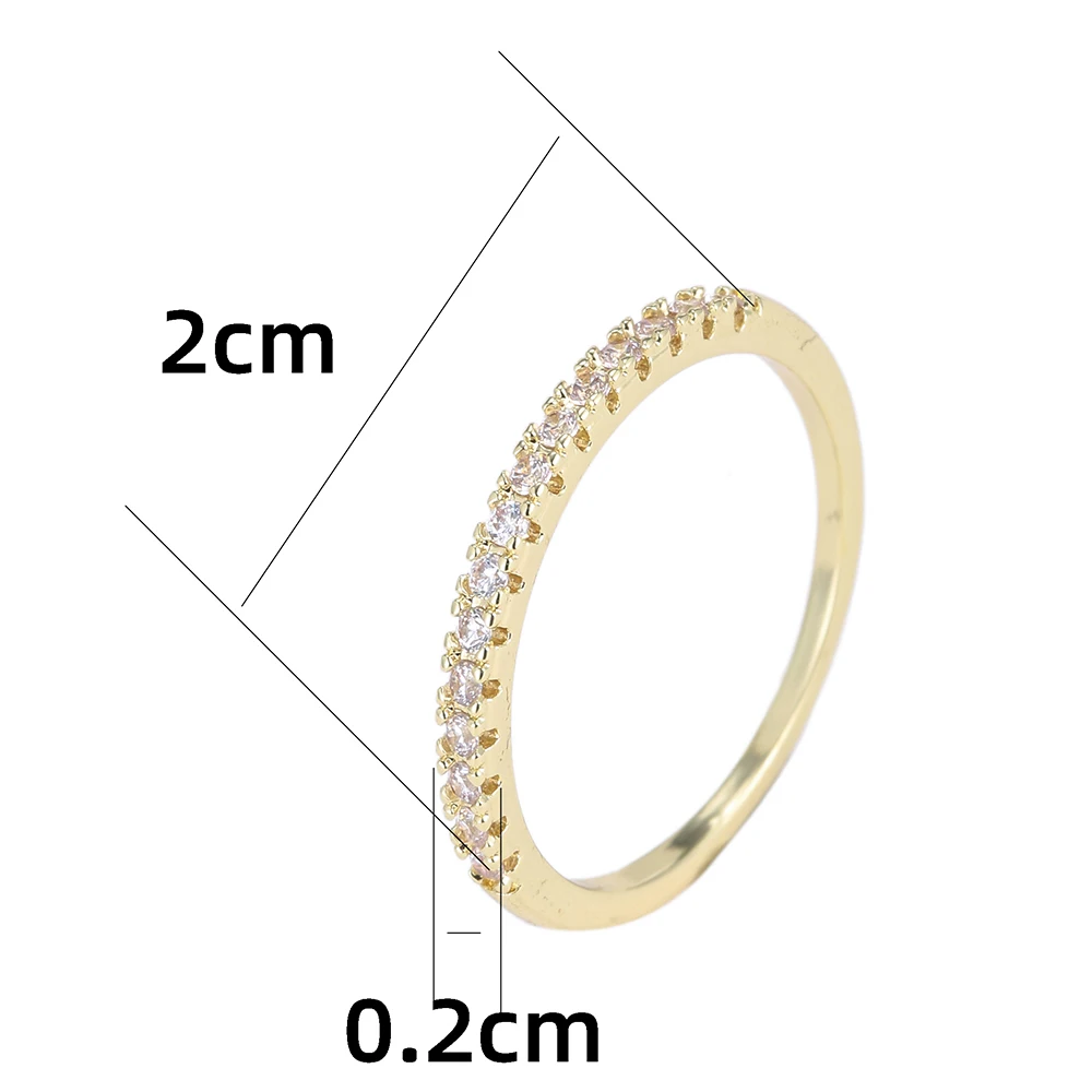 Emmaya New Arrival Shiny Thin Ring With Tiny And Cute AAA Zirconia Three Colors Choice For Female Modern Style Party Fine Gift