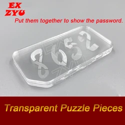 EXZYU Magic Transparent Card find out four acrylic cards and pile them up to get some game clues in chamber game