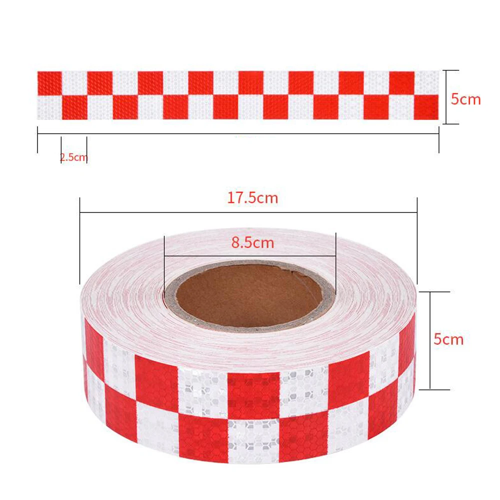 5cmx50m/Roll Safety Mark Reflective Tape Sticker Car Styling Self Adhesive Warning Tape Automobiles Truck Reflective Strip