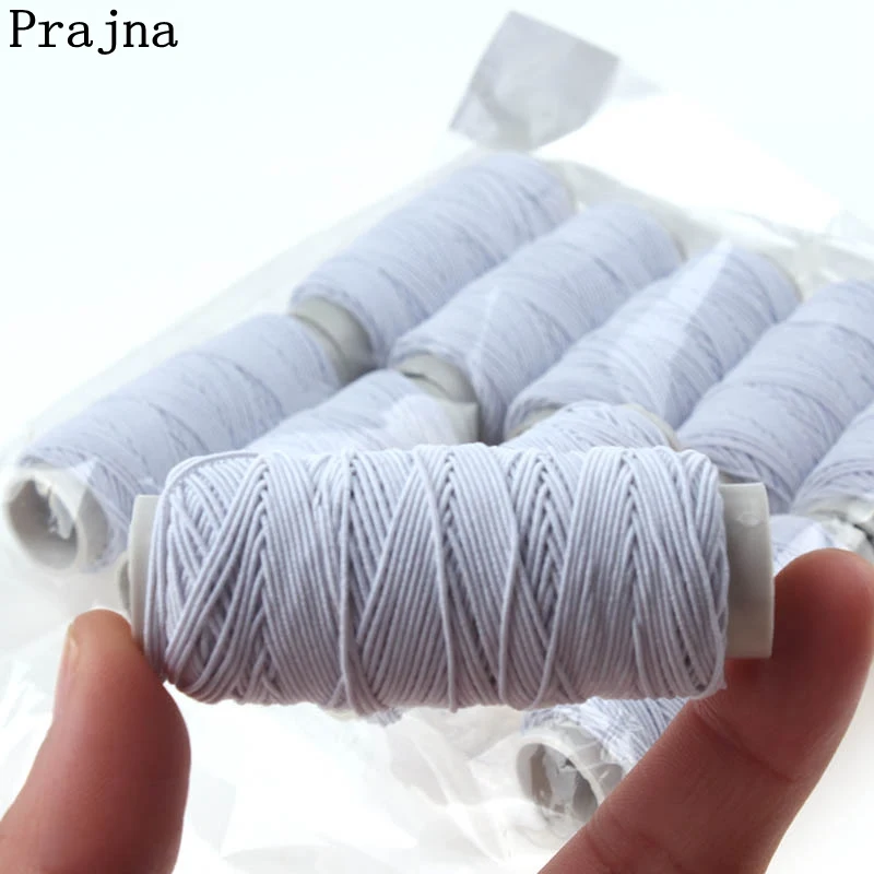 10Roll/Set White Elastic Thread Industrial Sewing Machine Thread Cheap Elastic Thread For Bracelet DIY Sewing Random